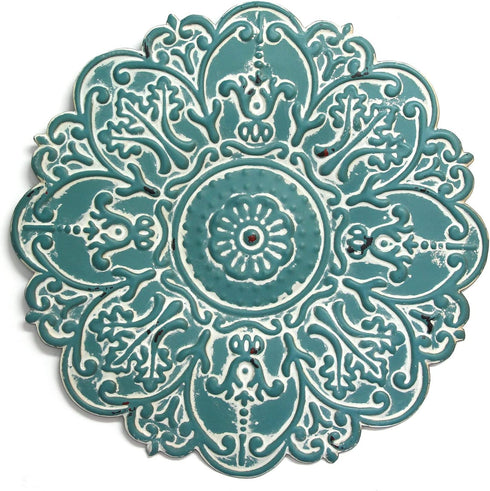 Stratton Home Décor S11564 Small Medallion Wall Décor, 13.00 W X 0.50 D X 13.00 H, Blue
