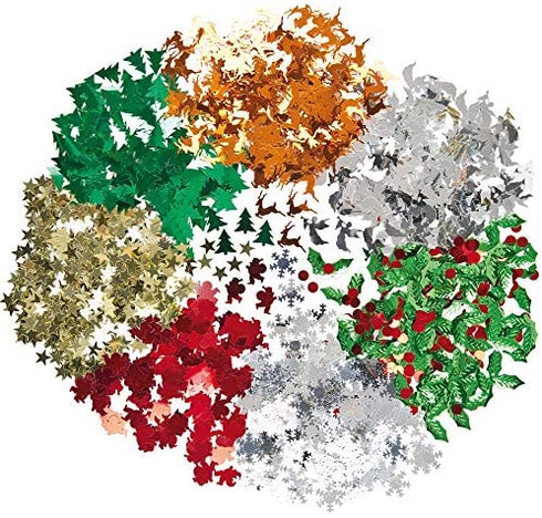Baker Ross Christmas Sequins Value Pack — Kids' Crafts and Art Projects, Cards, Party Bags, and Decorations (56g)