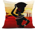 ArtSocket Set of 4 Linen Throw Pillow Covers Oil Painting African Art Ethnic Tribe Lady Livingroom Lips Decorative Pillow Cases Home Decor Square 18x18 inches Pillowcases