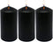 3 Pack 3x6 Inches 70 Hour Long Burning Unscented Pillar Candles, Dripless and Smokeless Candles for Home Weddings Restaurant Spa Church - Black