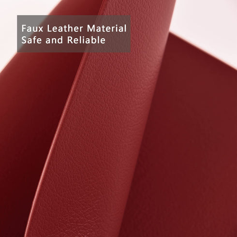 FYIN-HONG Leather Placemats Set of 6, Premium Quality Heat Resistant Faux Leather Placemat, Waterproof Wipeable Dining Table Mats Easy to Clean for Kitchen Dining Eating Indoor & Outdoor, Burgundy Red