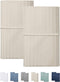 Feather & Stitch 2 Piece Pillowcase Set King Size Beige 100% Cotton Damask Stripe Pillow Cases 500 Thread Count 20x40 Inches Ultra Soft Luxury Sateen Weave Bed Pillow Covers