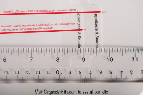 Ahh Hah! Family Recipe Organizer Kits: LONG Index Tabs for Three-ring Binder with Cover