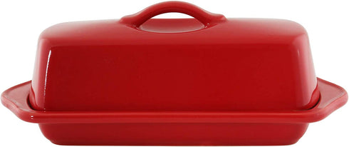 Chantal Large Butter Dish, True Red