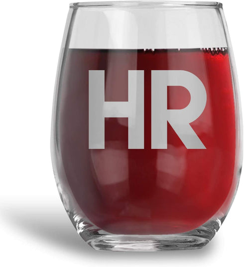 BAD BANANAS Human Resources Gifts - 21 oz Stemless Wine Glasses - Funny HR Gag Gift Ideas for Women Men Coworkers