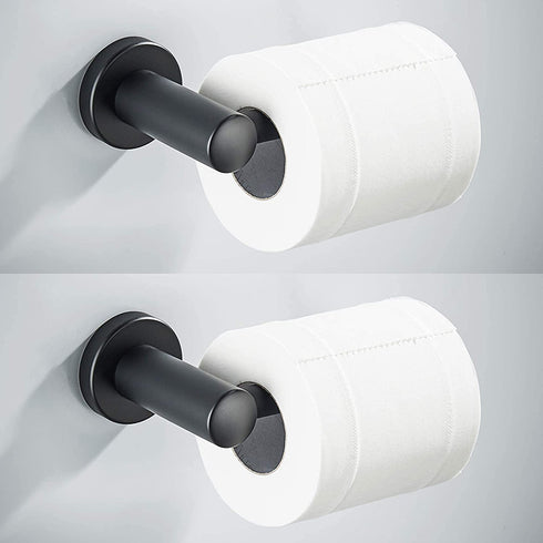 2-Pack Toilet Paper Holder for Mega Roll, Durable Stainless Steel Construction, Rust-Proof, Matte Black