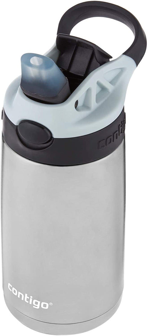 Contigo Kids Stainless Steel Water Bottle with Redesigned AUTOSPOUT Straw, 13 oz, Macaroon & Licorice