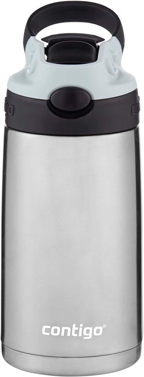 Contigo Kids Stainless Steel Water Bottle with Redesigned AUTOSPOUT Straw, 13 oz, Macaroon & Licorice