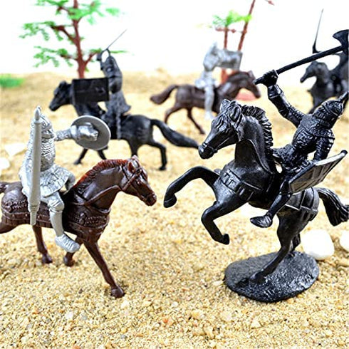 Army Toys, Army Men Toys for Boys,Medieval Knight Military Toys 28 Pieces of Warrior Horse Toy Soldier Models are Suitable for Learning Historical Warfare, Role-Playing and Giving Creative Gifts