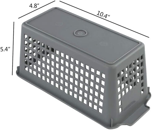 Doryh Plastic Baskets for Organizing, Grey, Set of 4