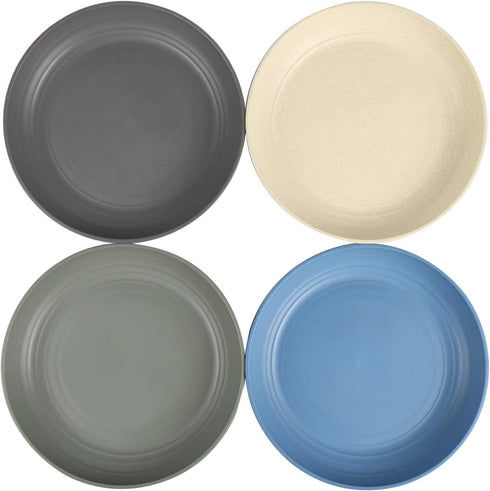 shopwithgreen Lightweight Wheat Straw Plates - 4 Pack 7.8' Unbreakable Dinner Plates, Dishwasher & Microwave Safe, BPA free, for Kids,Children,Toddler & Adult