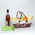 Wicker Basket Gift Baskets Empty Rectangular Willow Woven Picnic Basket Cheap Easter Candy Basket Large Storage Basket Wine Basket with Handle Egg Gathering Wedding Basket (Brown)