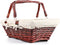 Wicker Basket Gift Baskets Empty Rectangular Willow Woven Picnic Basket Cheap Easter Candy Basket Large Storage Basket Wine Basket with Handle Egg Gathering Wedding Basket (Brown)