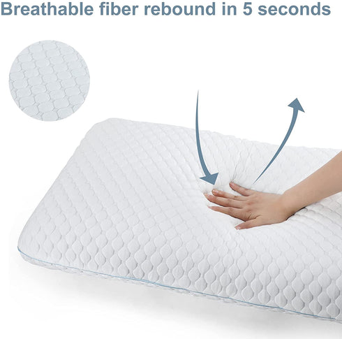 bedreamy Memory Foam Pillow, Soothing and Cooling Mattress Topper Ventilated Design Soft Flocking Pillow (King) (Queen)