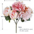 Bumhar Artificial Peony Silk Flowers Fake Hydrangea Bouquet Flower Arrangements Home Centerpieces Wedding Decoration 3 Packs(Pink)