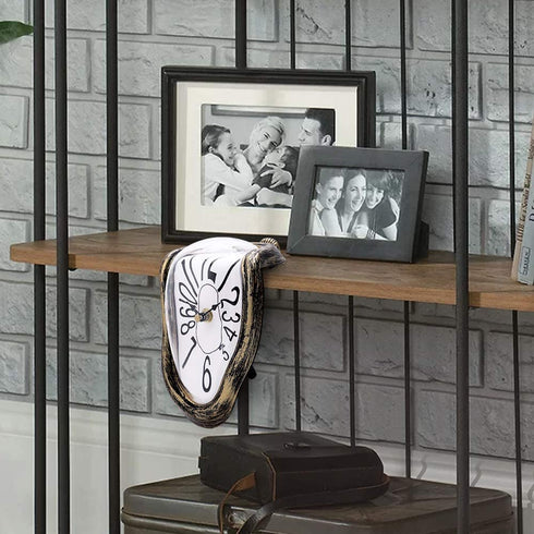 Lafocuse Silent Creative Surrealism Melting Clock with Arabic Numerals Inspired by Salvador Dali's Persistence of Memory Shelf Desk Table Clocks