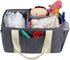 KENBO Baby Diaper Caddy Organizer with Changeable Compartments, Collapsible Nursery Storage Bin for Infant Shower, Portable Tote Bag for Baby Wipes (Gray)