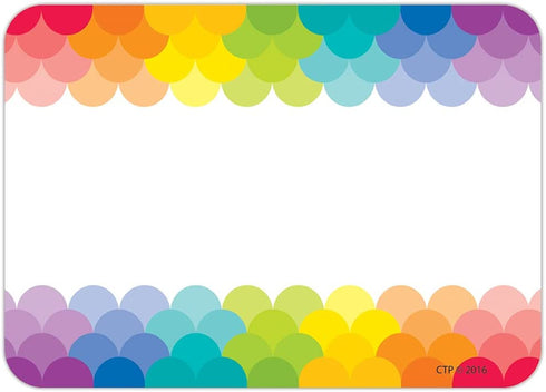 CTP Painted Palette Rainbow Scallops Labels/Name Tags, Set of 36, 3.5 x 2.5 Each (Creative Teaching Press 4821)