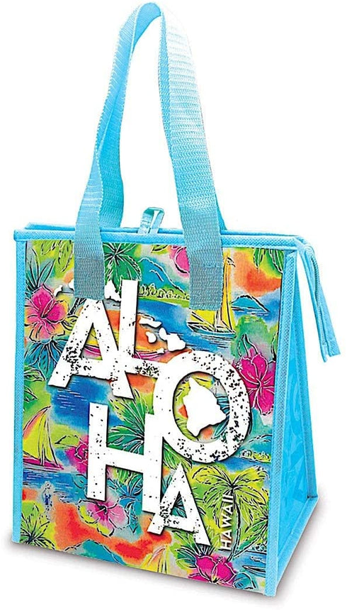 Hawaiian Small Insulated Reusable Lunch Bag - Tropical Aloha