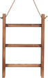 Ladder Towel Rack Wall Hanging Rustic Wood Blanket Holder for Bathroom Farmhouse Decor Ladder Hand Towels Stand with Rope Wall-Mounted Towel Storage Rack Shelf.(Brown)