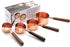 Measuring Cups Set, TeenGo Stainless Steel Copper Measuring Cups Set for Dry, Liquid Ingredients with Wooden Handle Used for Cooking & Baking