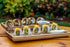 Strova Wood Serving Platters and Charcuterie Trays, Set of 2, Rustic Wooden Servers with Raised Edge, Serve Cheese, Sushi, Holiday Snacks, and More