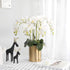 FagusHome 32" Artificial Phalaenopsis Flowers 4 Pcs with 2 Bundles Leaves Artificial Orchid Flowers Stem Plants for Home Décor (White)