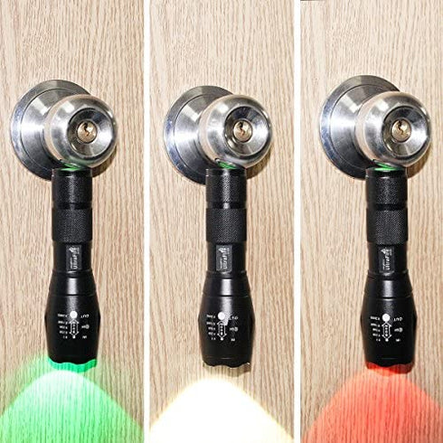 ULTRAFIRE Tactical LED Flashlight Hunting Flashlight A100 Focusable 3 Colors Exchange Glass Lens (Generate RED or Green Light )