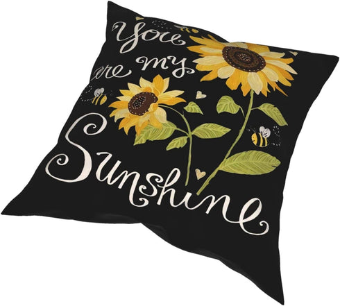 Randell Sunflower You are My Sunshine Throw Pillow Covers Set of 4 Decorative Pillow Cases for Sofa Bed Chair 18x18 Inch