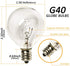 25Ft String Lights, G40 Outdoor Patio String Lights with 27 Clear Globe Edison Bulbs (2 Spare), Globe String Lights for Indoor/Outdoor Commercial Decor, 25 Hanging Sockets, 5 Watt/E12 Base- White Wire