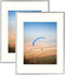 Frametory, 11x14 Aluminum Frame for 8x10 Picture Includes Ivory Mat for Wall Display, Sawtooth Hanger, Swivel Tabs, Spring Clips Great for Photos, Artworks, Posters (Silver, 2-Pack)