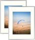 Frametory, 11x14 Aluminum Frame for 8x10 Picture Includes Ivory Mat for Wall Display, Sawtooth Hanger, Swivel Tabs, Spring Clips Great for Photos, Artworks, Posters (Silver, 2-Pack)