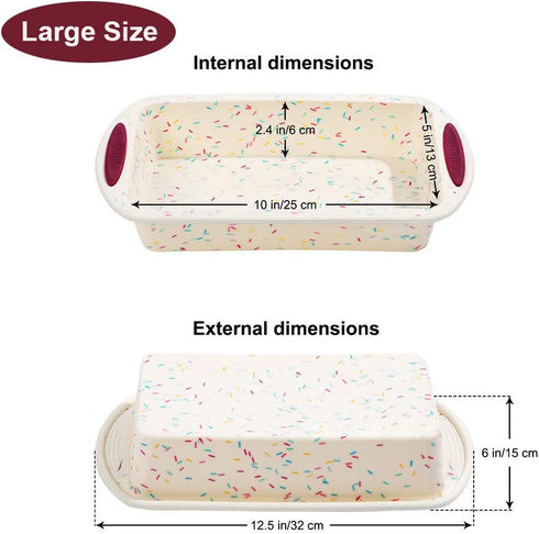 Gifbera Non-Stick Silicone Bread & Loaf Pan Set of 2 for Baking Bread Meatloaf Quiche Lasagna, 10 x 5 Inch, Good Grips, 2-Pack