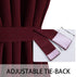 LUSHLEAF French Door Curtains, Thermal Insulated Drapes Rod Pocket Blackout Privacy Panel for Living Room Patio Glass Door Window with Tieback Set of 2 Panels, 54 x 40 inch, Burgundy