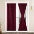 LUSHLEAF French Door Curtains, Thermal Insulated Drapes Rod Pocket Blackout Privacy Panel for Living Room Patio Glass Door Window with Tieback Set of 2 Panels, 54 x 40 inch, Burgundy