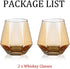 Old Fashioned Glass Whiskey Glasses Rocks Glasses Diamond glasses Set of 2, Whiskey Glass Set Scotch Glass Fathers Mothers Day Gifts Tilted 10-Ounce Modern Look for Men Women, Dad, Husband, Friends