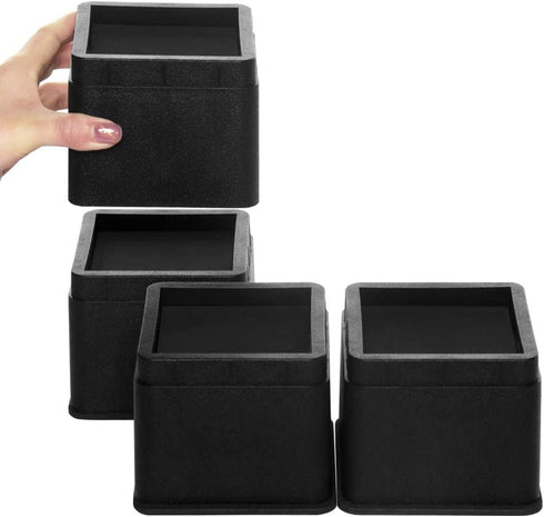 Kyrieval Bed Risers 3 Inch Adjustable Heavy Duty Furniture Risers for Sofa Couch Chair Table Stackable 3 or 6 Inch Height or Storage(4pcs)