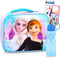 Walt Disney Studio Disney Frozen Lunch Bag Bundle For Girls, Kids ~ Frozen Lunch Box Set Featuring Anna And Elsa With Water Bottle, Frozen Bookmark, Stickers, And More (Frozen School Supplies)