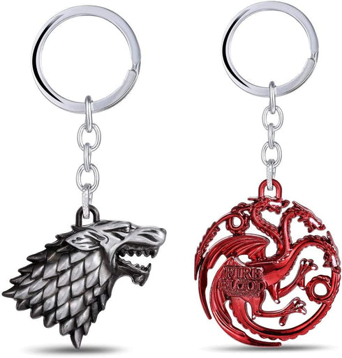 Game of Thrones Metal Keychain - House Stark Sigil Metal Keyring Pendant