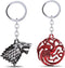 Game of Thrones Metal Keychain - House Stark Sigil Metal Keyring Pendant