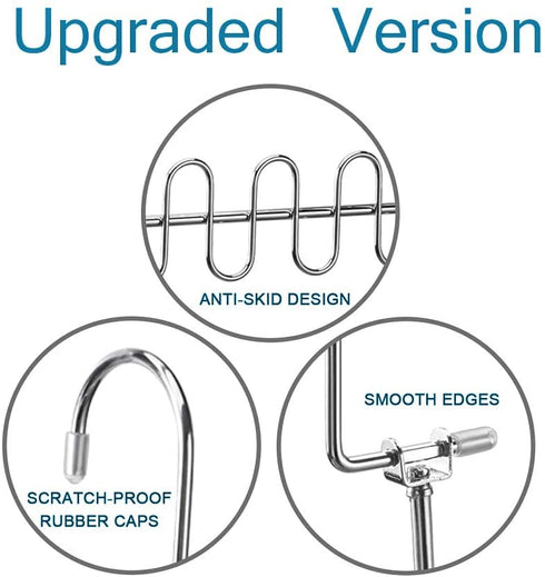 KLEVERISE 4 Pack Space Saving Hangers - 12 Slots Stainless Steel Clothes Hangers Magic Cascading Hangers - Clothing Closet Space Saving Storage Organizers