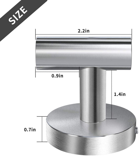 Bathroom Towel Hooks, Coat/Robe Clothes Hooks, Brushed Nickel SUS 304 Stainless Steel Wall Hook Heavy Duty for Bedroom,Kitchen,Restroom,Bathroom,Wall Mounted (Silver, 4 Pack)