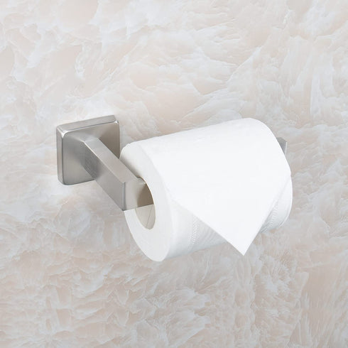NearMoon Bathroom Square Toilet Paper Holder, Premium SUS304 Stainless Steel Rustproof Wall Mounted Toilet Roll Holder for Bathroom, Kitchen, Washroom (Brushed Nickel)