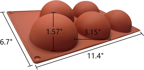 BEBEKULA 3 Pack Large Semi Sphere Silicone Mold, Chocolate Bomb Mold with 5-Cavity, Half Sphere Silicone Baking Molds for Making Hot Chocolate Bomb, Cake, Jelly, Dome Mousse