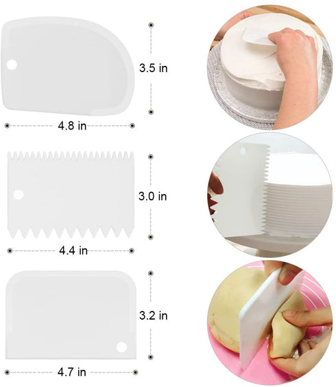 Kootek 11 Inch Rotating Cake Turntable with 2 Icing Spatula and 3 Icing Smoother, Revolving Cake Stand White Baking Cake Decorating Kits Supplies