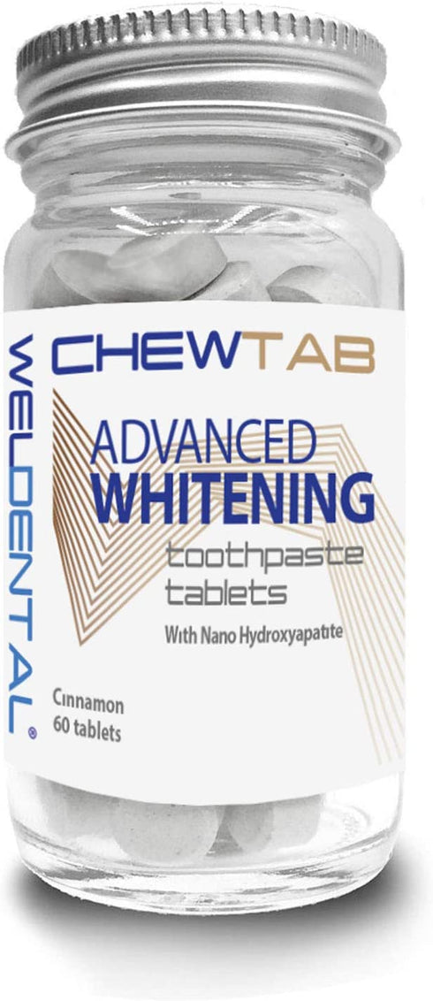 Weldental Chewtab Advanced Whitening Toothpaste Tablets with Nano-Hydroxyapatite Cinnamon