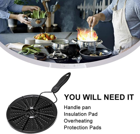 KOBSAINF Iron Heat Diffuser Plate,Gas Stove Glass Cooktop Converter,Flame Guard Reduction Radiator,Evenly Conduction Cooker Heat Diffuser Plate for Coffee Milk