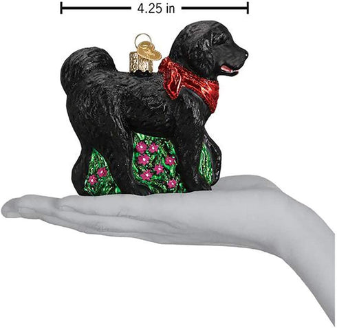 Old World Christmas Ornaments Black Doodle Dog Glass Blown Ornaments for Christmas Tree