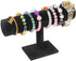 TENINYU Hovering T-Bar Bracelet Necklace Earring Bangle Pendants Anklet Tower Watch Key Jewelry Display Stand for Home Organization (Black Velvet)