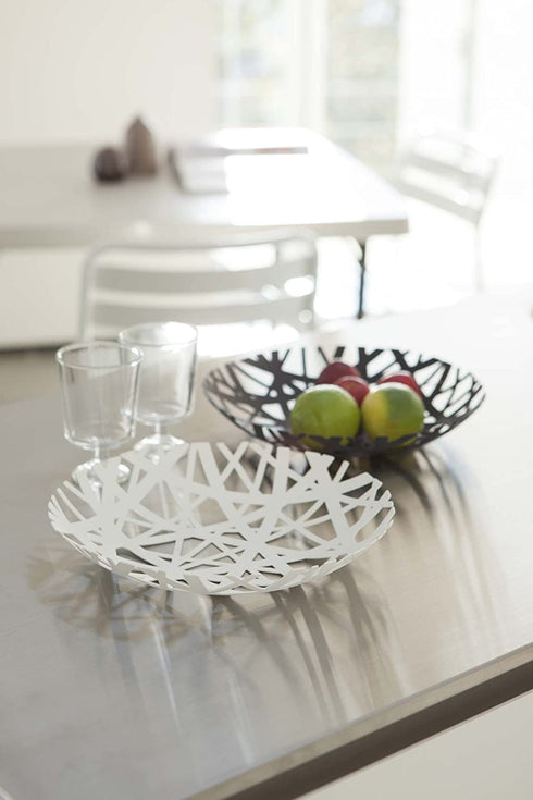 Yamazaki Home Bowl | Steel | Fruit Basket, One Size, White